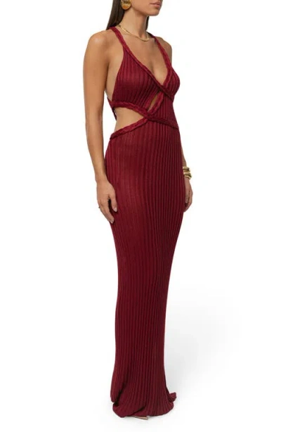 Jluxlabel Drift & Dream Open Back Body-con Maxi Sundress In Red