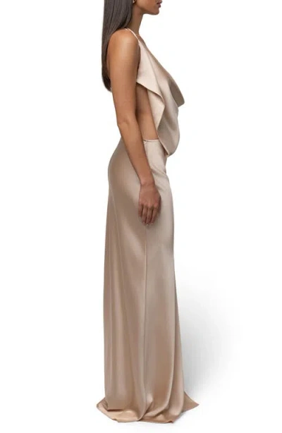 Jluxlabel Delmara Cowl Neck Satin Dress In Silver