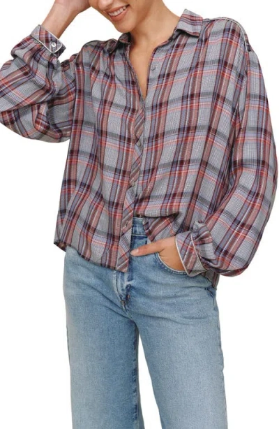 Bella Dahl Woven Plaid Skirt In Blue