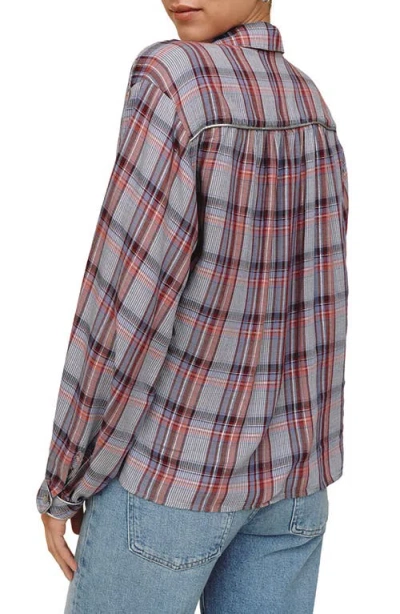 Bella Dahl Woven Plaid Skirt In Blue