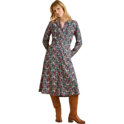 Brakeburn Charlotte Long Sleeve Shirt Midi Dress In Multi
