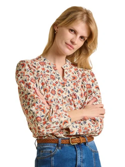 Brakeburn Lindsay Long Sleeve V-neck Shirt In Brown