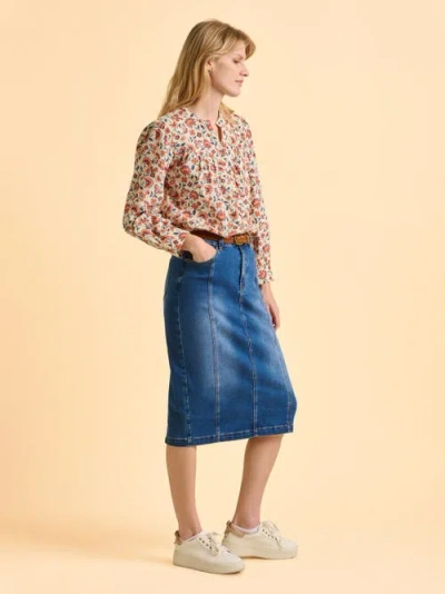 Brakeburn Lindsay Long Sleeve V-neck Shirt In Brown