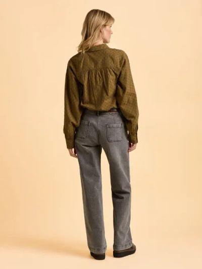 Brakeburn Julia Balloon Sleeve Loose Fit Shirt In Brown