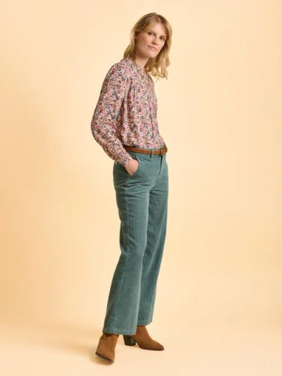 Brakeburn Ellise Long Sleeve Round Neck Shirt In Brown