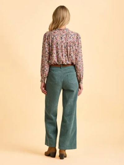 Brakeburn Ellise Long Sleeve Round Neck Shirt In Brown