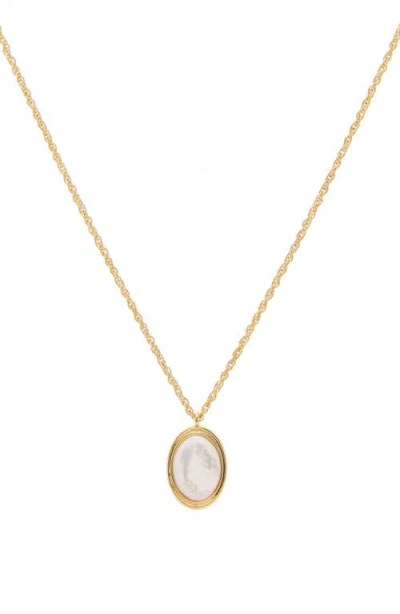 St. Moran Oval Mother-of-pearl Pendant Necklace In Gold