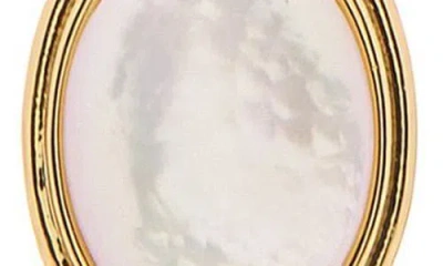 St. Moran Oval Mother-of-pearl Pendant Necklace In Gold