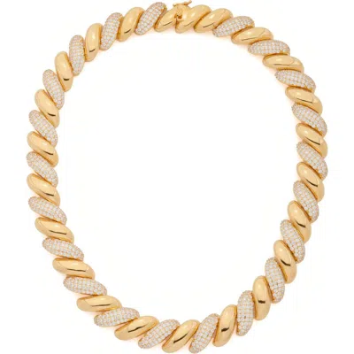 St. Moran Pavé Twist Necklace In Gold