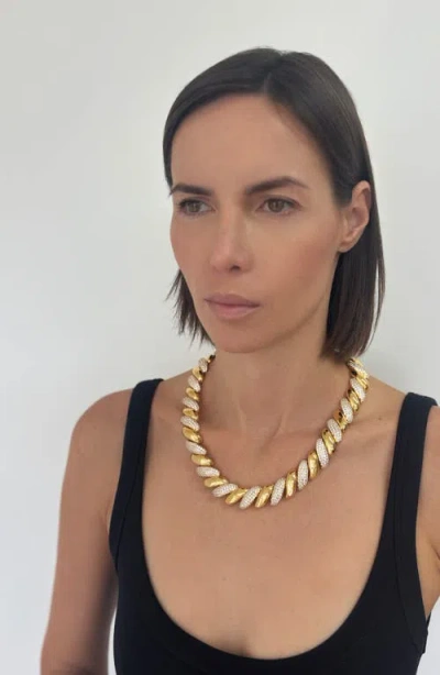 St. Moran Pavé Twist Necklace In Gold