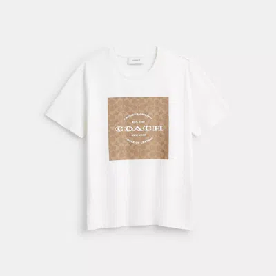 Coach Signature Square T-shirt In White