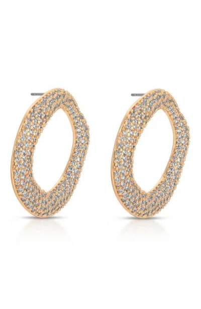 Ettika Pave Open Circle Drop Earrings In Gold