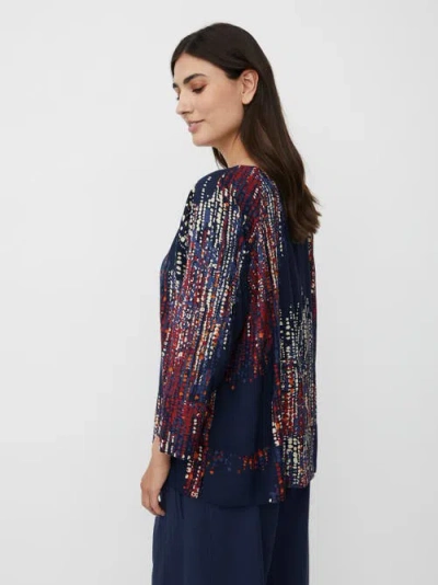 Masai Copenhagen Mabenika 3/4 Sleeve V-neck Blouse In Blue