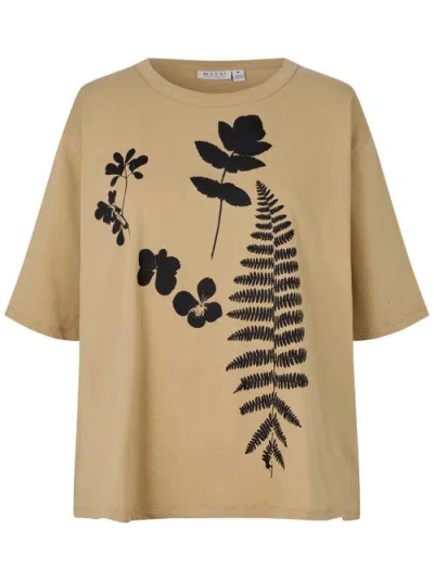Masai Copenhagen Madoreann Printed T-shirt In Brown