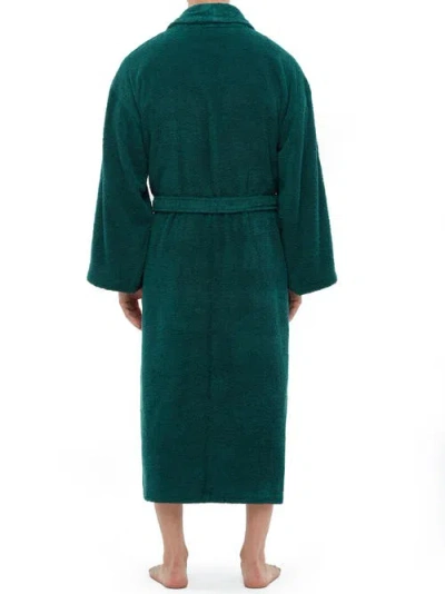 Arus Shawl Collar Turkish Terry Cotton Bathrobe For Men In Green