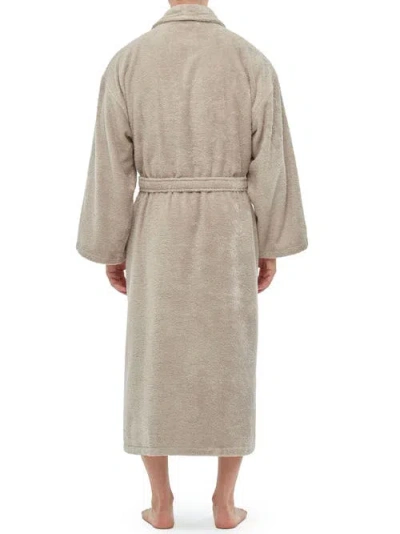 Arus Shawl Collar Turkish Terry Cotton Bathrobe For Men In Gray