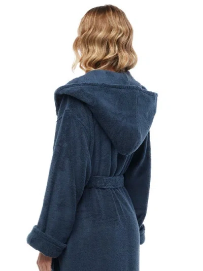 Arus Softy Womens Ankle Length Long Cotton Robe In Blue