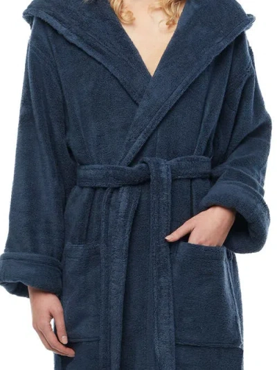 Arus Softy Womens Ankle Length Long Cotton Robe In Blue