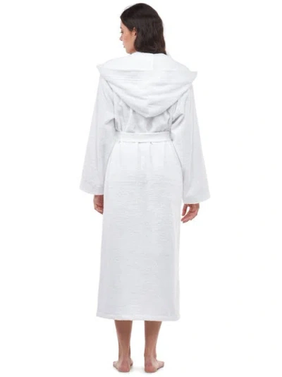 Arus Paradise Womens Hooded Cotton Bath Robe In White