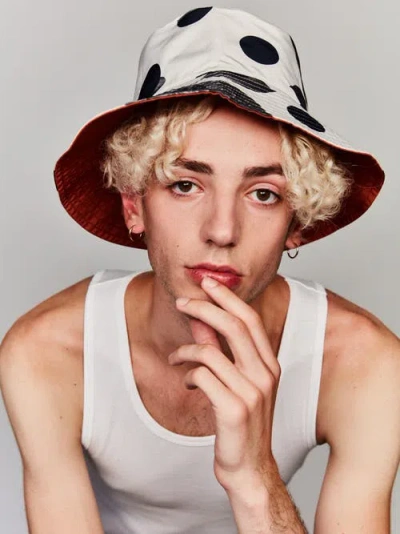 Lost Pattern Nyc "noir Floral" Reversible  Bucket Hat In Neutral