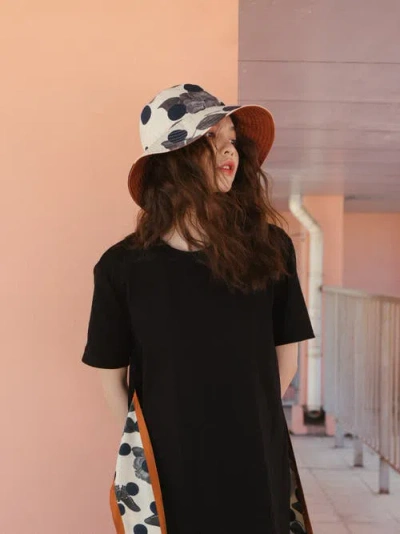Lost Pattern Nyc "noir Floral" Reversible  Bucket Hat In Neutral