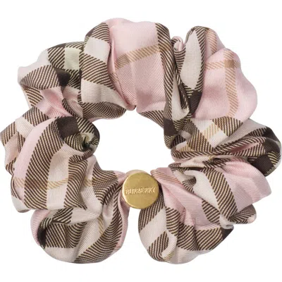 Burberry Check Silk Scrunchie In Pink
