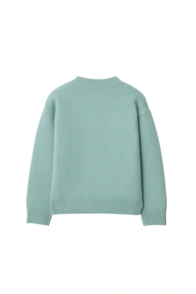 Burberry Childrens Ekd Wool Cashmere Sweater In Blue