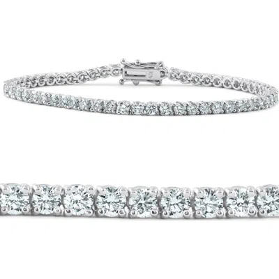 Bliss Diamond 5 Carat Tw Round Cut Lab Grown Diamond Tennis Bracelet 14k Gold Lab Grown In Metallic