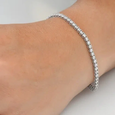 Bliss Diamond 5 Carat Tw Round Cut Lab Grown Diamond Tennis Bracelet 14k Gold Lab Grown In Metallic