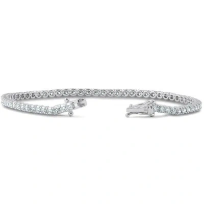 Bliss Diamond 5 Carat Tw Round Cut Lab Grown Diamond Tennis Bracelet 14k Gold Lab Grown In Metallic