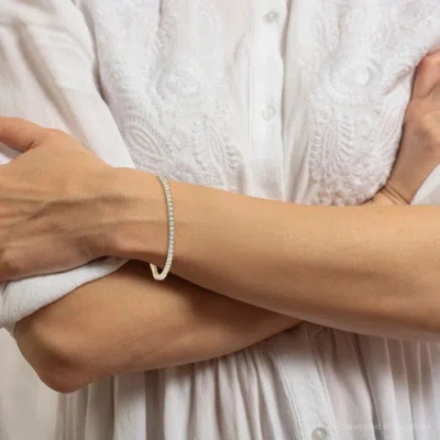 Bliss Diamond 5 Carat Tw Round Cut Lab Grown Diamond Tennis Bracelet 14k Gold Lab Grown In Metallic