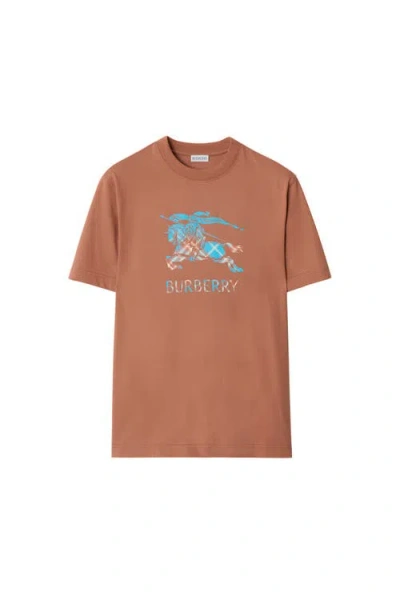 Burberry Ekd Cotton T-shirt In Brown