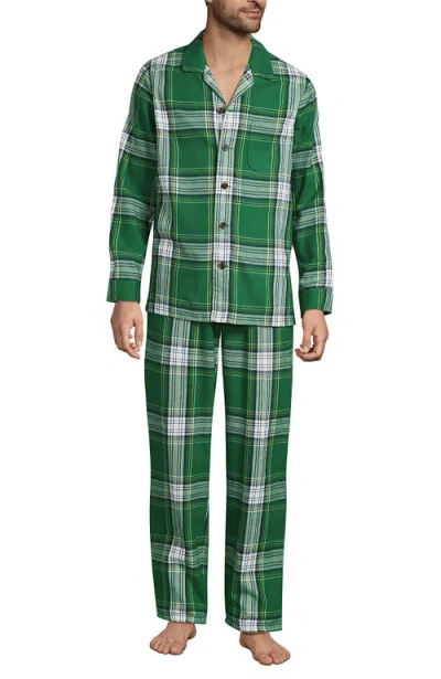 Lands' End Flannel Pajama Set In Multi