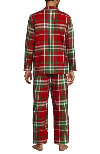 Lands' End Flannel Pajama Set In Red