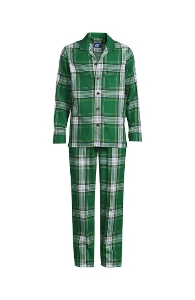 Lands' End Flannel Pajama Set In Multi