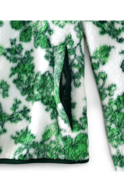 Lands' End Plus Size Print Half Zip Cozy High Pile Fleece Pullover In Green