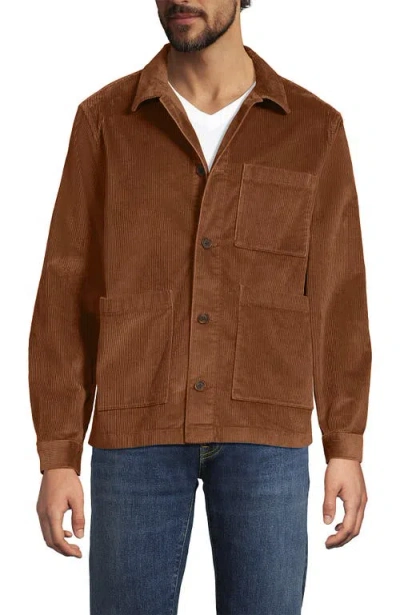 Lands' End Corduroy Chore Jacket In Brown