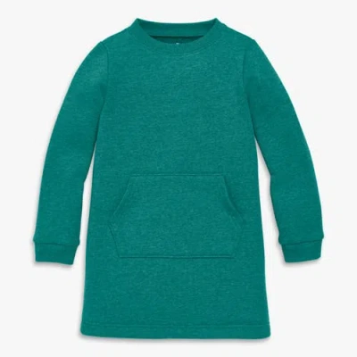 Primary Kids Cozy Fleece Sweatshirt Dress In Green