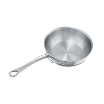 Mauviel M'cook 1.1 Qt. Stainless Steel Curved Splayed Saute Pan With Lid In Metallic
