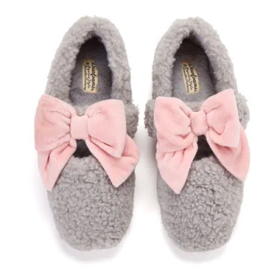 Dearfoams Maryanne Luxe Teddy Maryjane In Gray