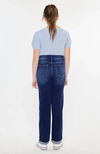 Kancan Milly Mid Rise Straight Jeans In Blue