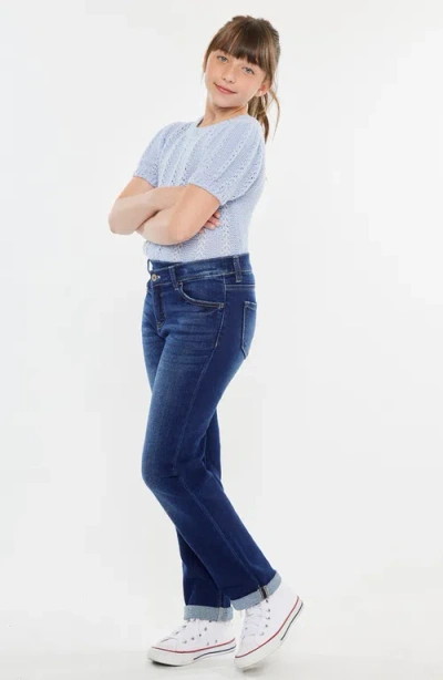 Kancan Milly Mid Rise Straight Jeans In Blue