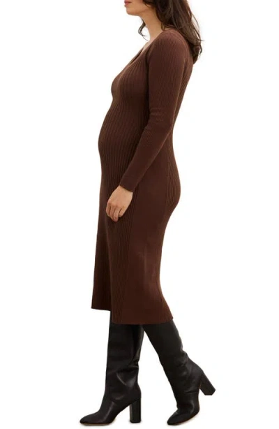 Hatch The Dasha Sweater Dress In Brown
