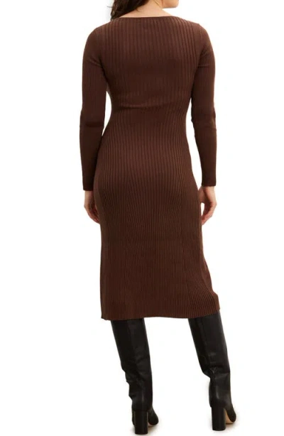 Hatch The Dasha Sweater Dress In Brown