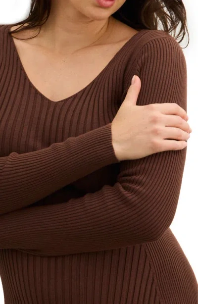 Hatch The Dasha Sweater Dress In Brown