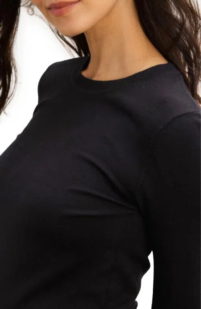 Hatch The Softsculpt Knit Long Sleeve Eliza Dress In Black