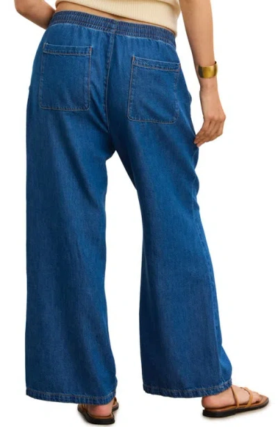 Hatch The Drapey Denim Wide Leg Pant In Blue