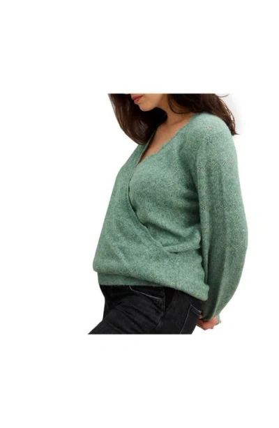 Hatch The Cozy Pointelle Snuggle Sweater In Green