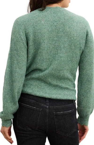 Hatch The Cozy Pointelle Snuggle Sweater In Green