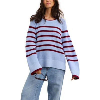 Hatch The Carly Striped Shaker Pullover In Multi